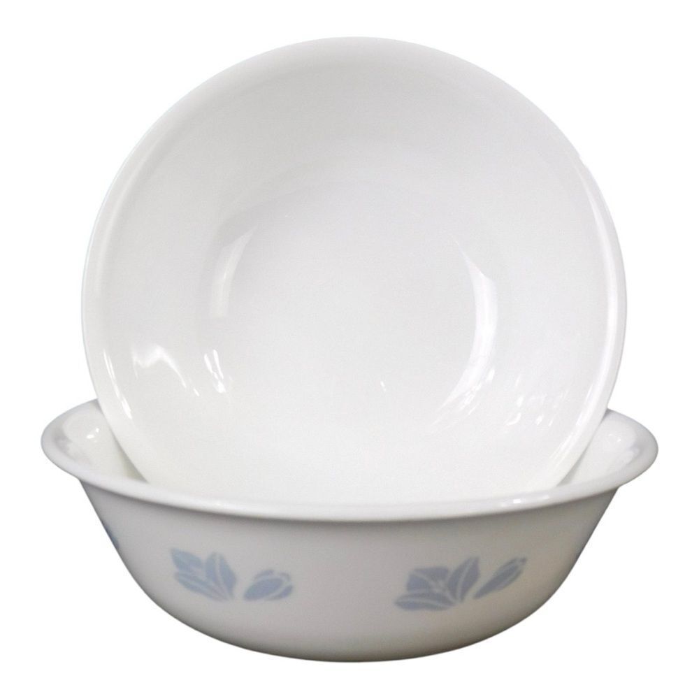 Corelle White and Blue bowls set of 2 vintage retired pattern replacement